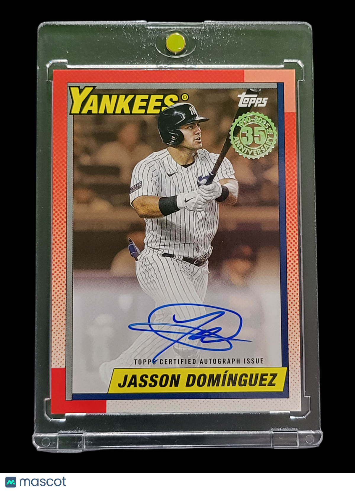 2025 Topps Baseball 1990 Auto Jasson Domínguez #90AS-JD Orange Border 39/50
