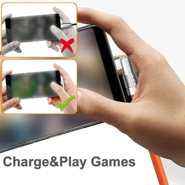 Rotating Charging Cable with 180 Degree Swivel and 3 Interchangeable Tips, 6A Fast Charging