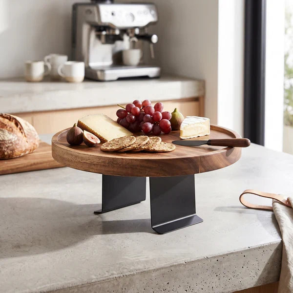 Wooden Sofa Armrest Tray with Secure Clip Attachment and Walnut Finish