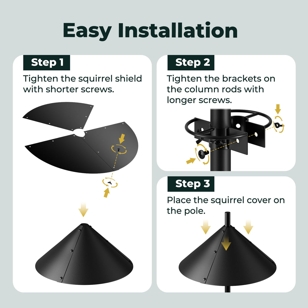 19" Squirrel Baffle for Bird Feeder Pole