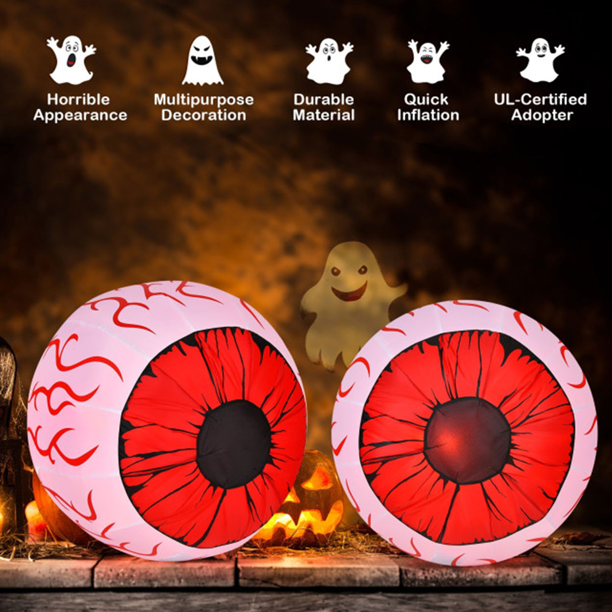 3-Ft. Inflatable Halloween Eyeballs (Set of 2)