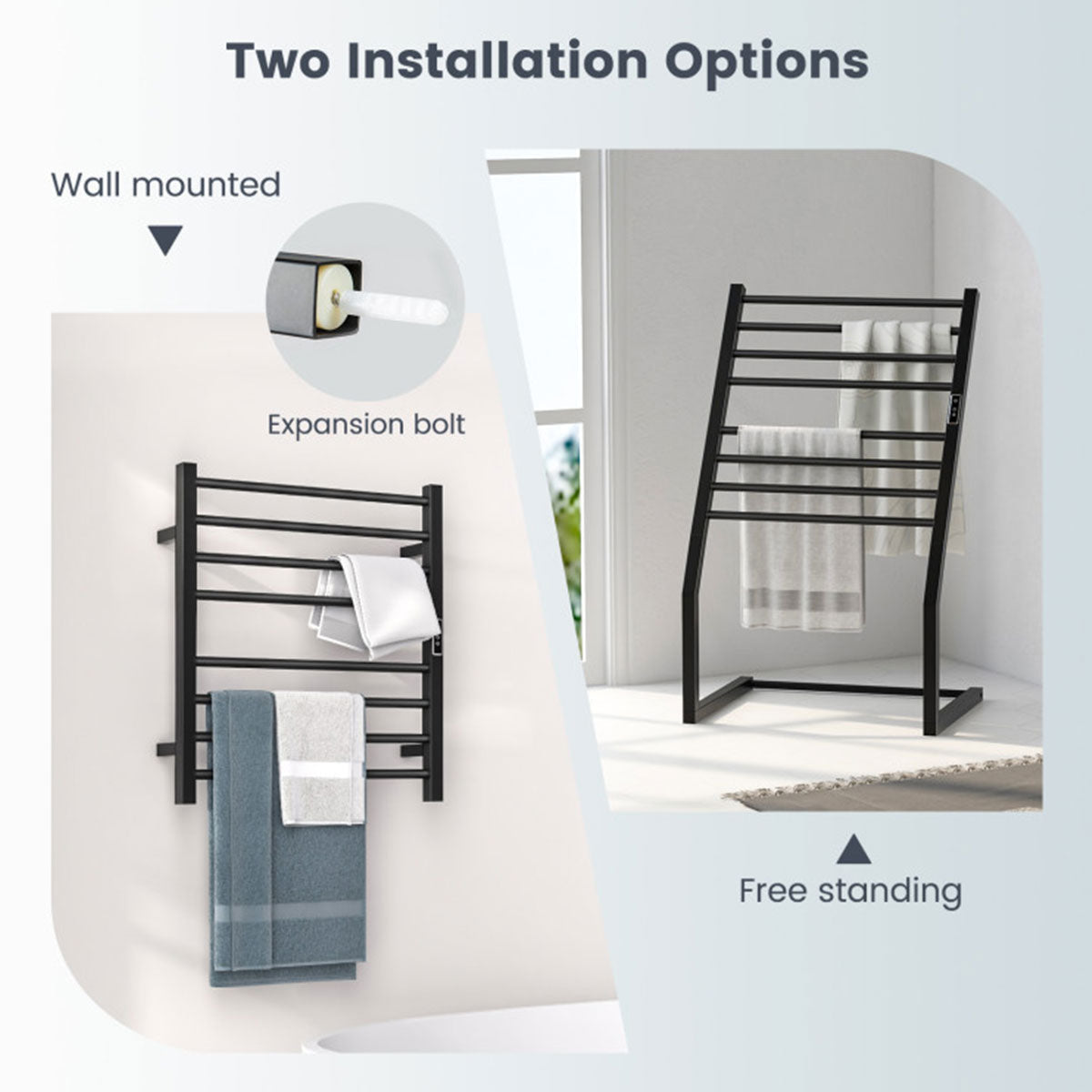 Towel Warmer Rack with LED Display
