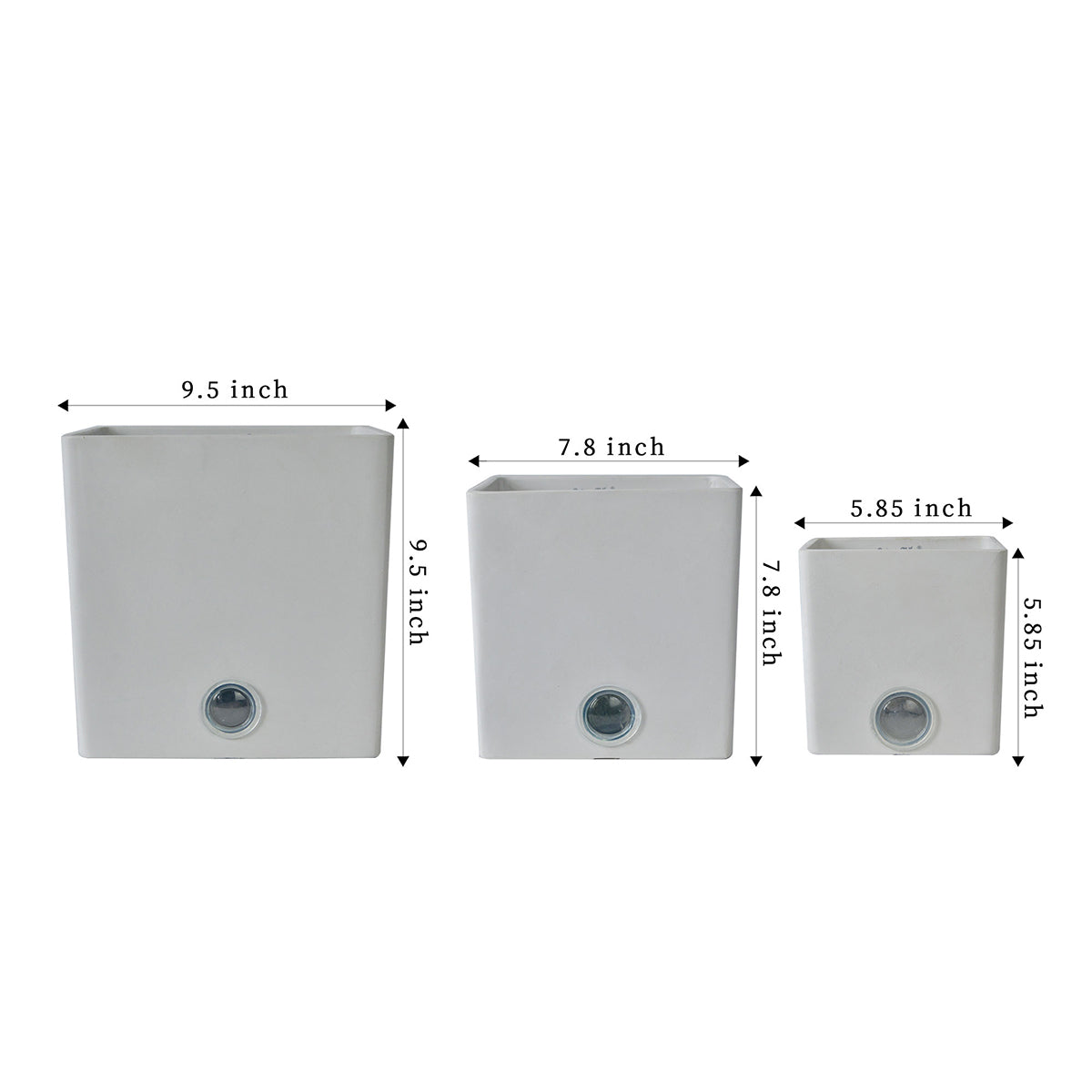Self-Watering Square Pot System for Indoor Plants (Set of 3)
