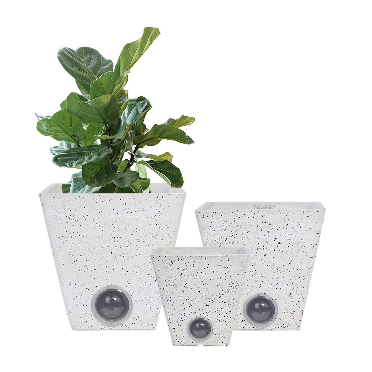 Self-Watering Tall Square Pot System for Indoor Plants (Set of 3)