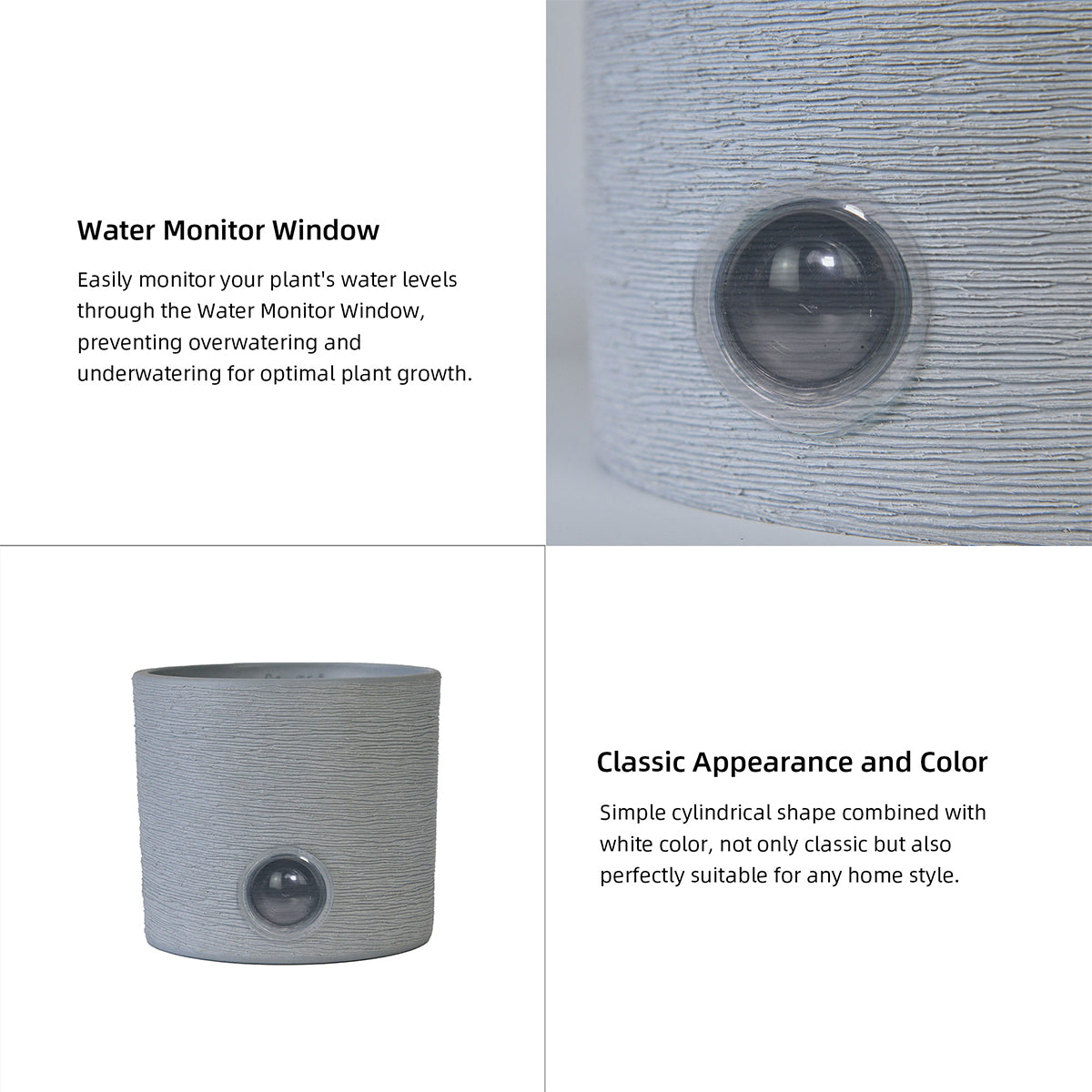 Self-Watering Cylinder Pot System for Indoor Plants (Set of 3)
