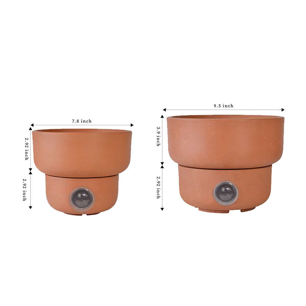 Self-Watering Low Bowl Pot System for Indoor Plants (Set of 2)