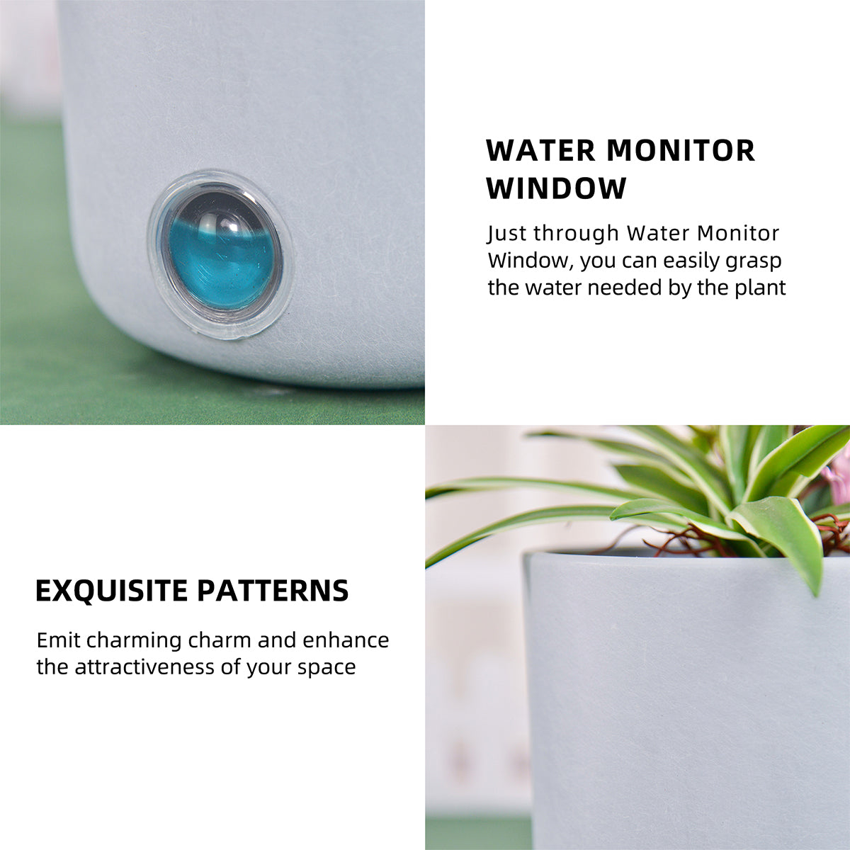 Self-Watering Tall Cylinder Pot System for Indoor Plants (Set of 3)