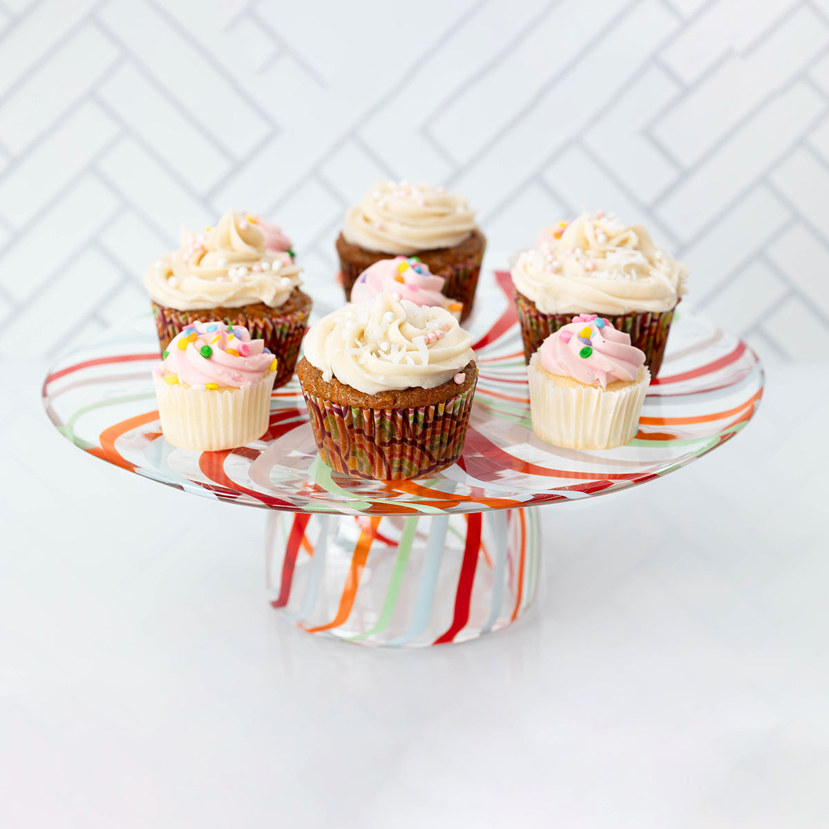 Reversible Glass Cake Stand/Chip and Dip Platter