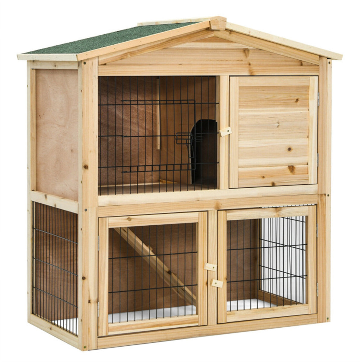 35'' Wooden Chicken Coop with Ramp
