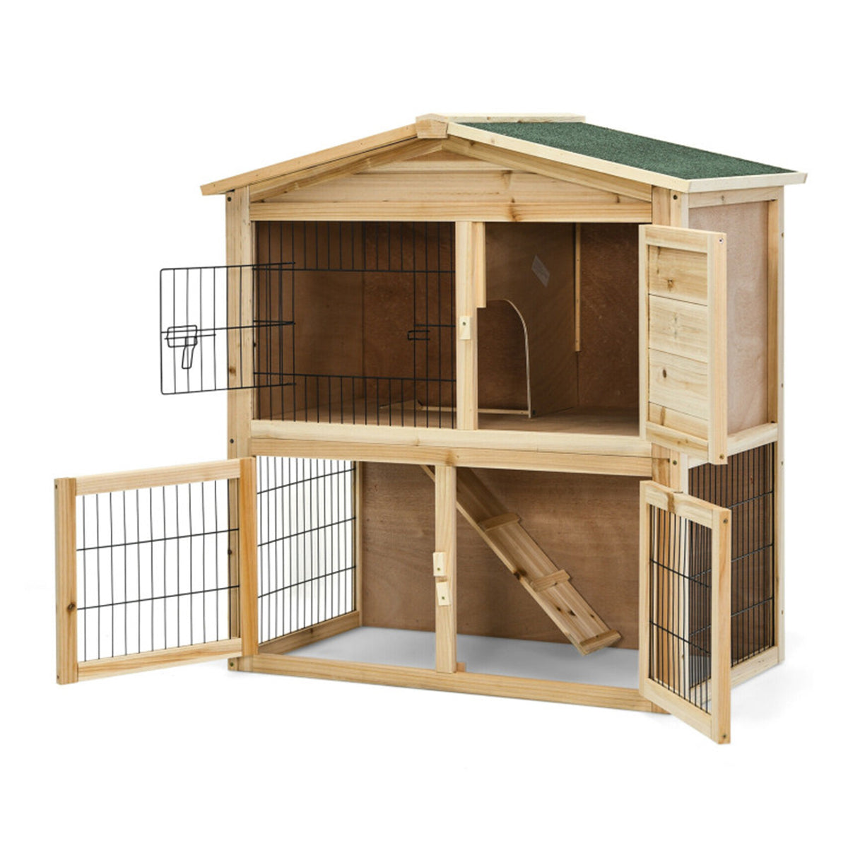 35'' Wooden Chicken Coop with Ramp
