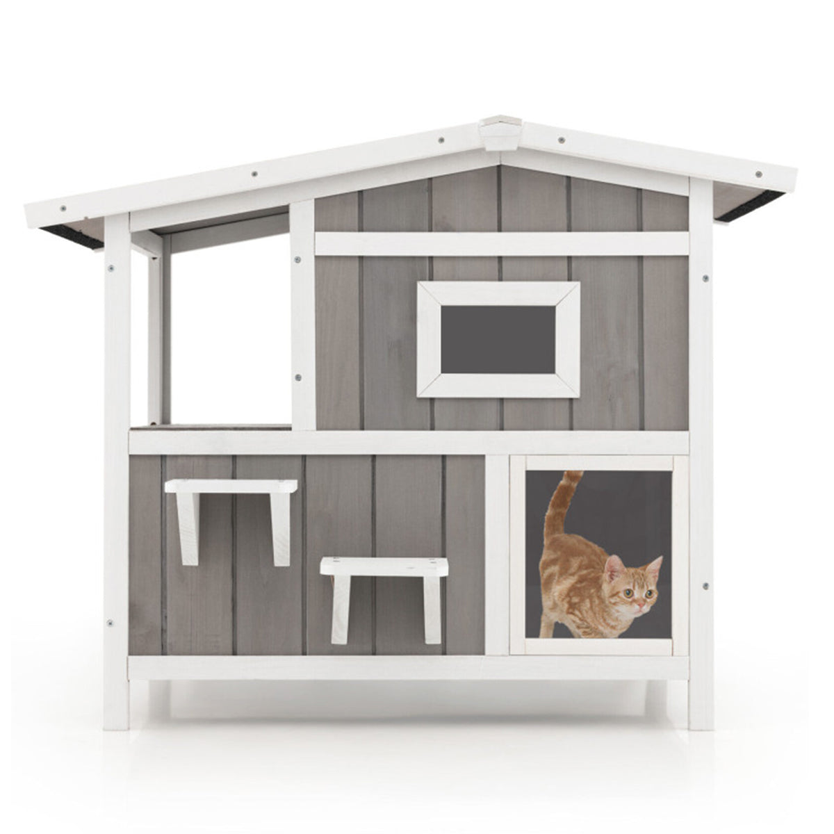 2-Story Wooden Outdoor Feral Cat House