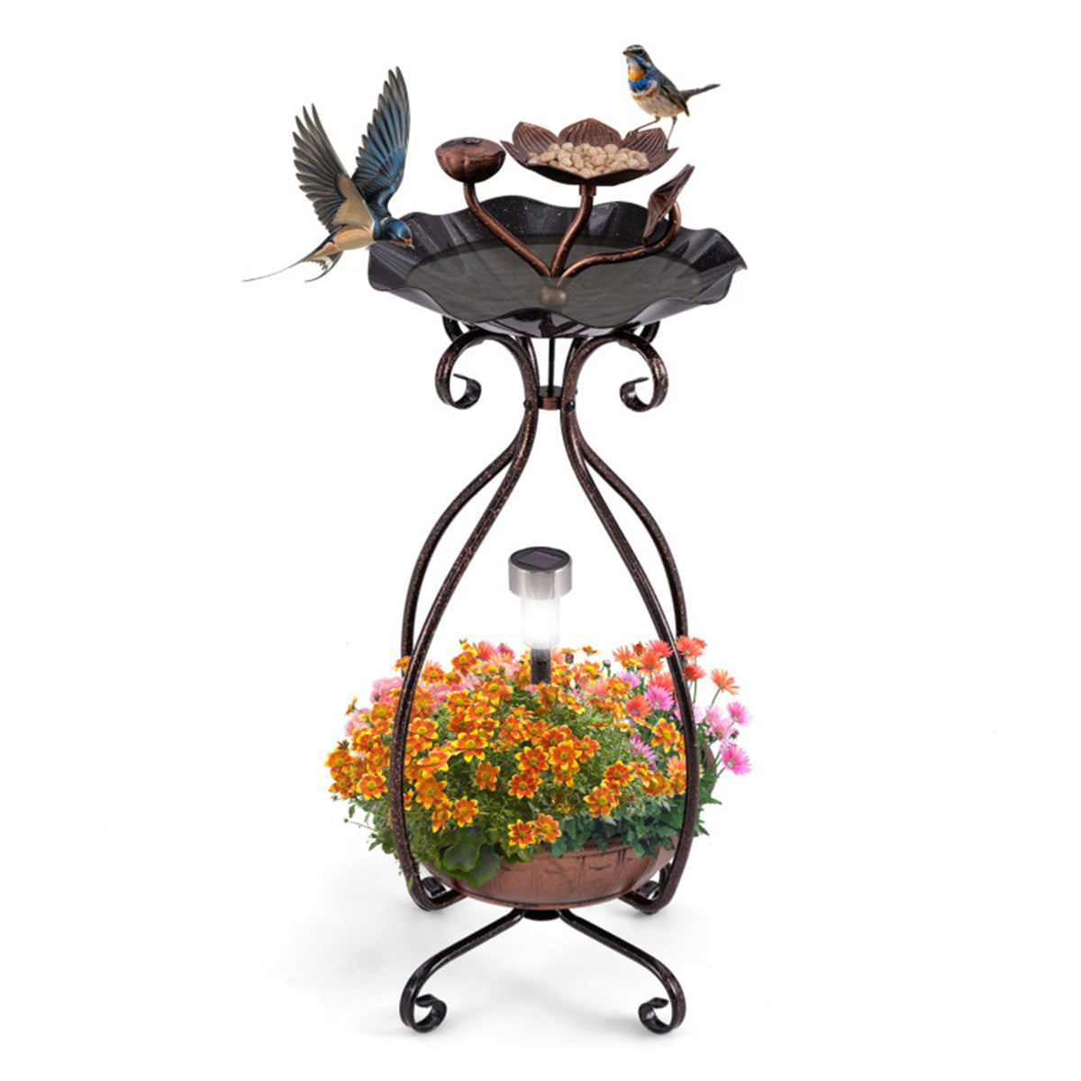 Solar Bird Bath Feeder and Planter