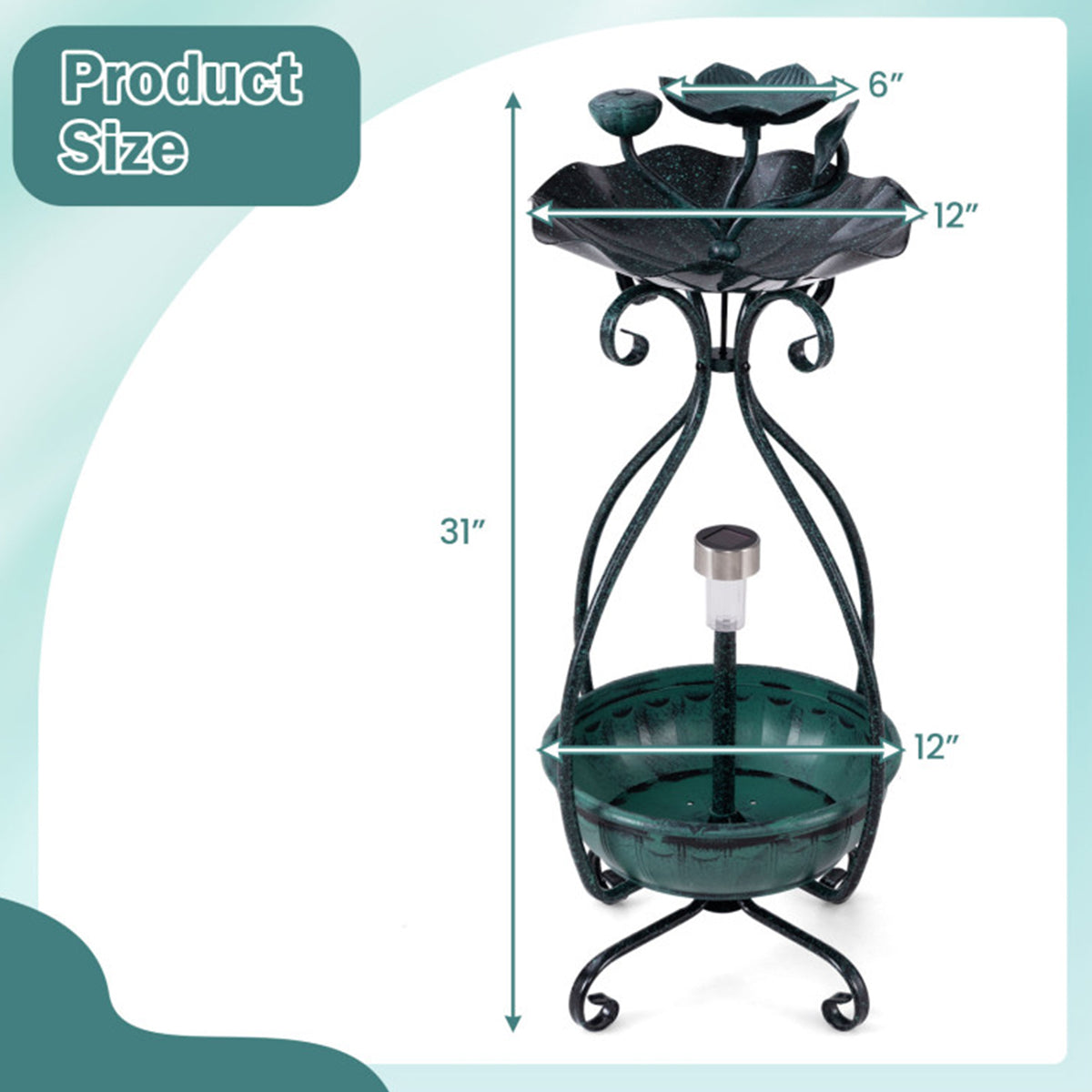 Solar Bird Bath Feeder and Planter