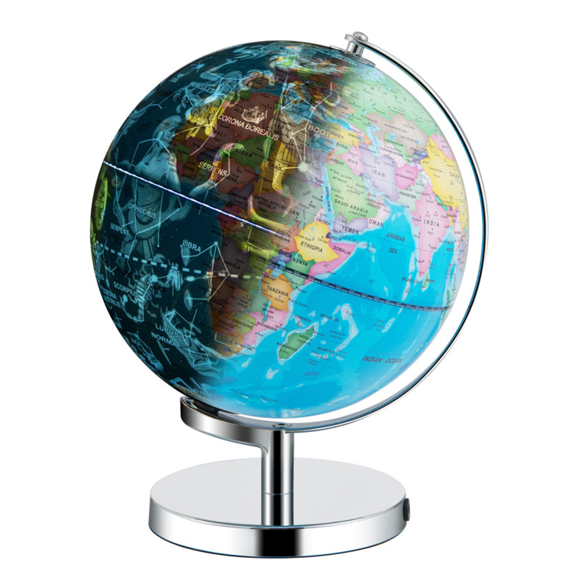 3-in-1 World Globe with Illuminated Constellation Maps