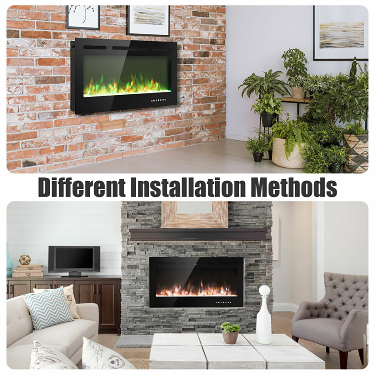 40'' Recessed Electric Fireplace