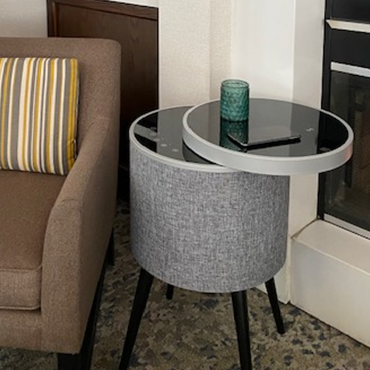 Swivel Top Bluetooth Speaker Side Table