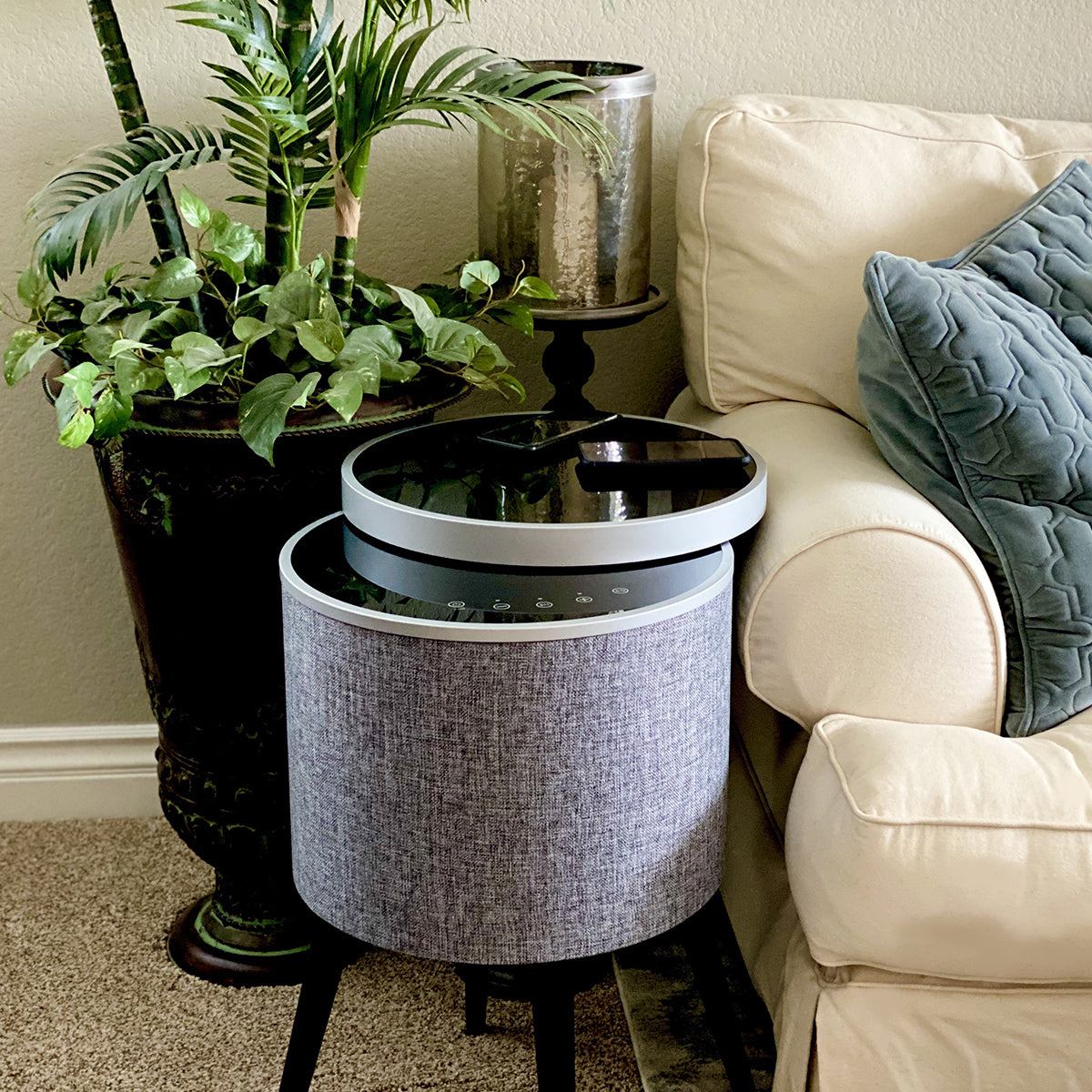 Swivel Top Bluetooth Speaker Side Table with Mood Lighting