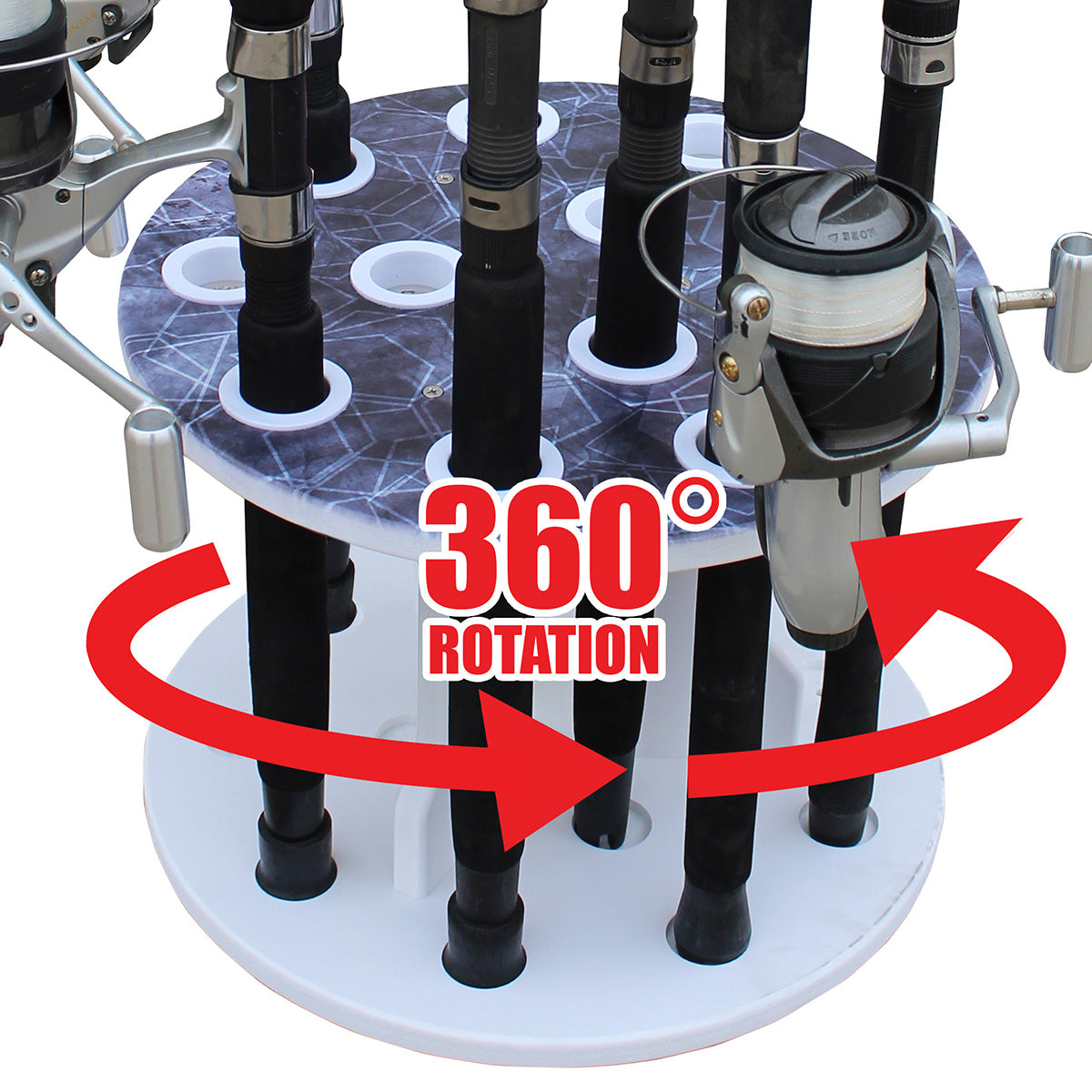 Round Spinning 12 Fishing Rod Rack