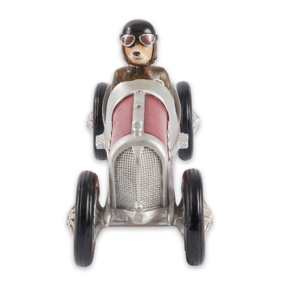 Resin Dog Driving Race Car Collectable