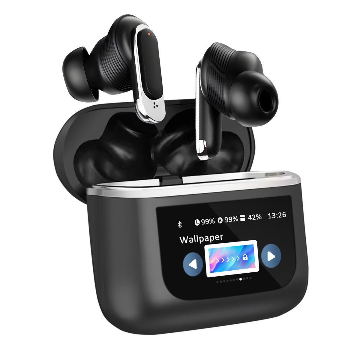 Wireless Earbuds with Touchscreen Smart Case