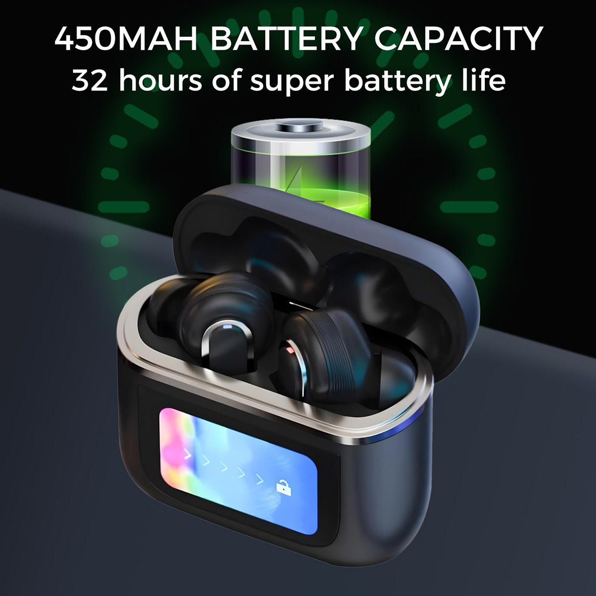 Wireless Earbuds with Touchscreen Smart Case