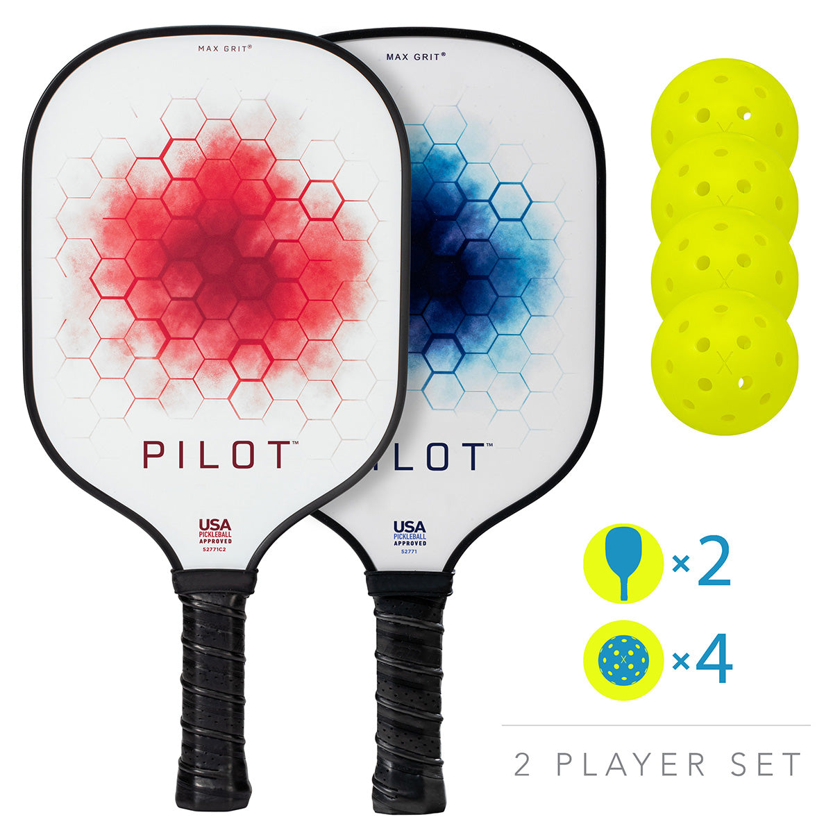 2 Player Paddle and Pickle Ball Set