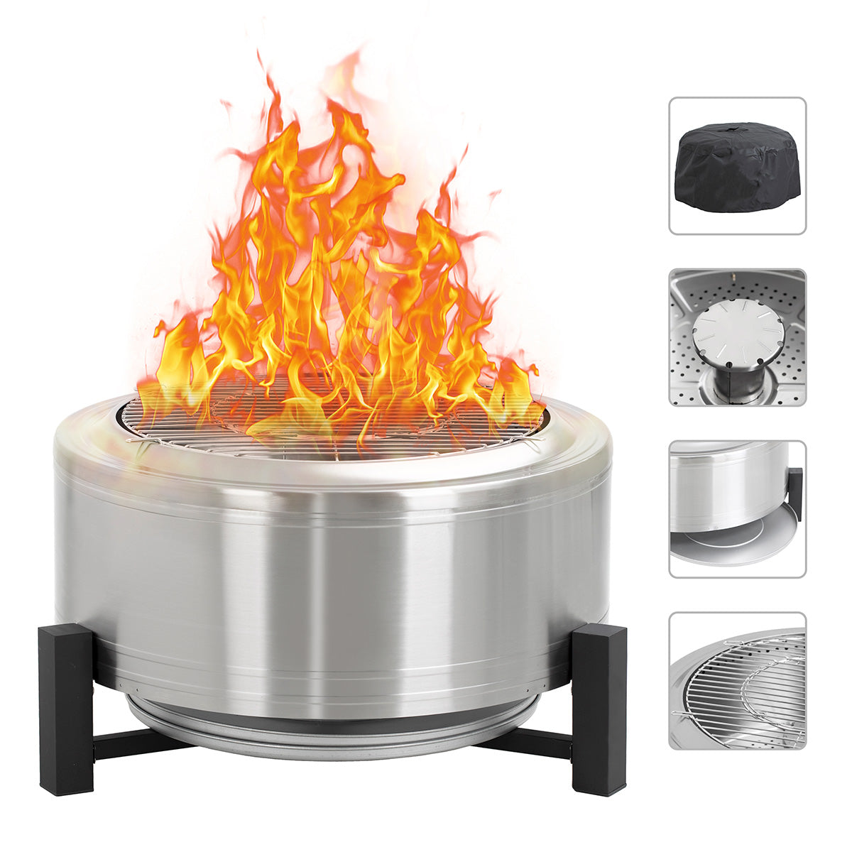 27'' Outdoor Smokeless Wood-Burning Fireplace