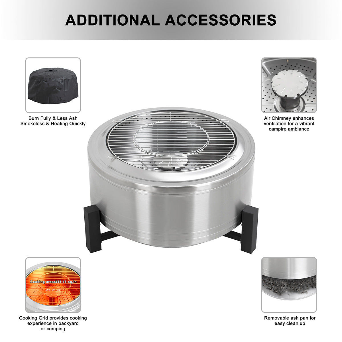 27'' Outdoor Smokeless Wood-Burning Fireplace
