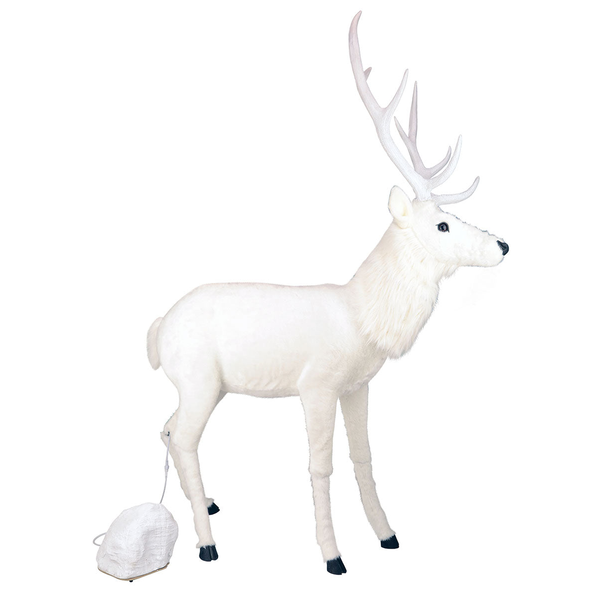 White Mechanical Standing Deer