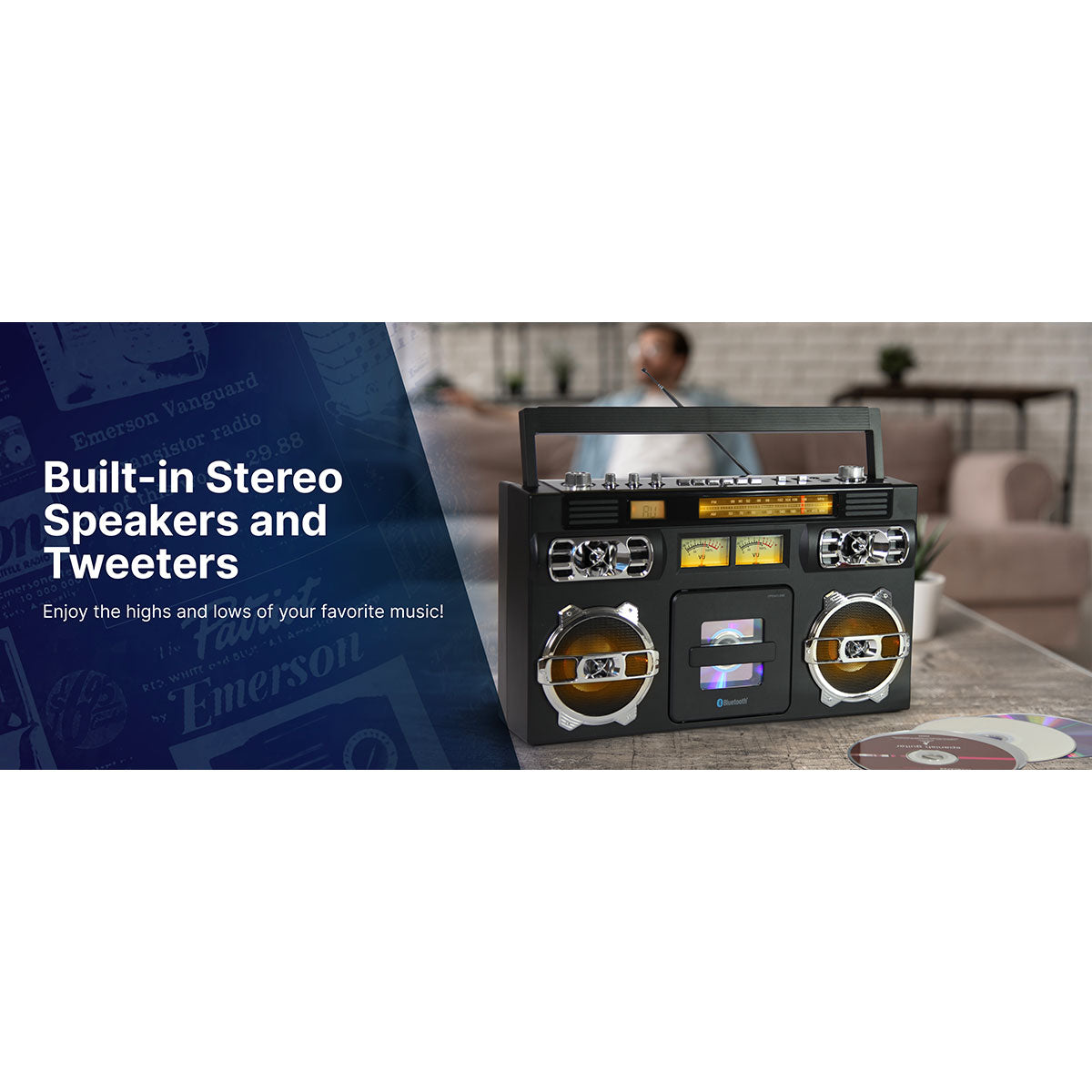 Retro Portable CD Boombox
