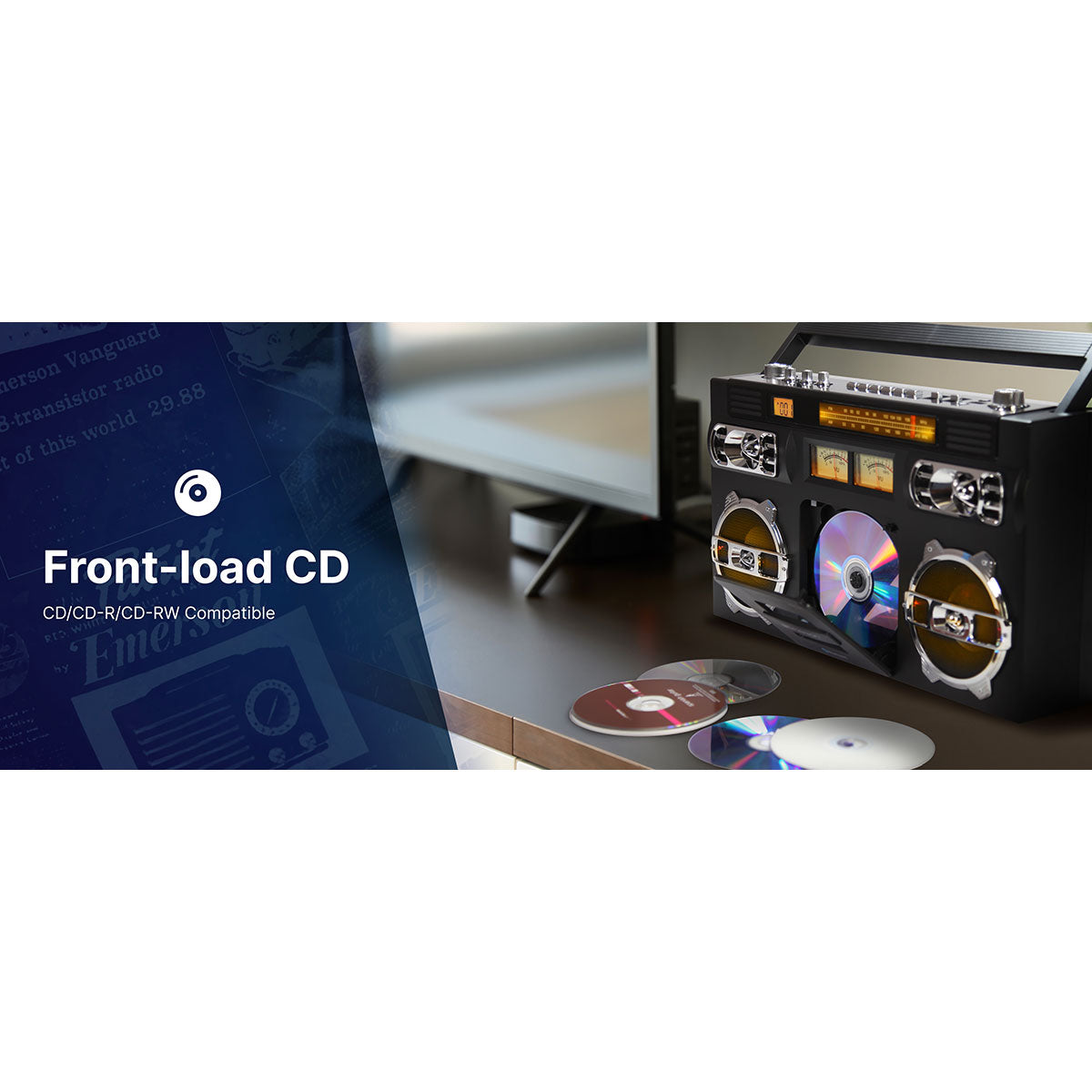 Retro Portable CD Boombox