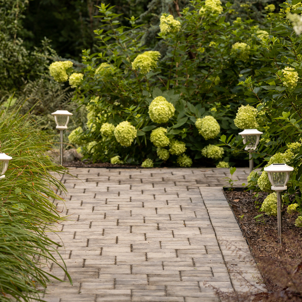 Wave Style Solar Powered Pathway Lights (Set of 2)