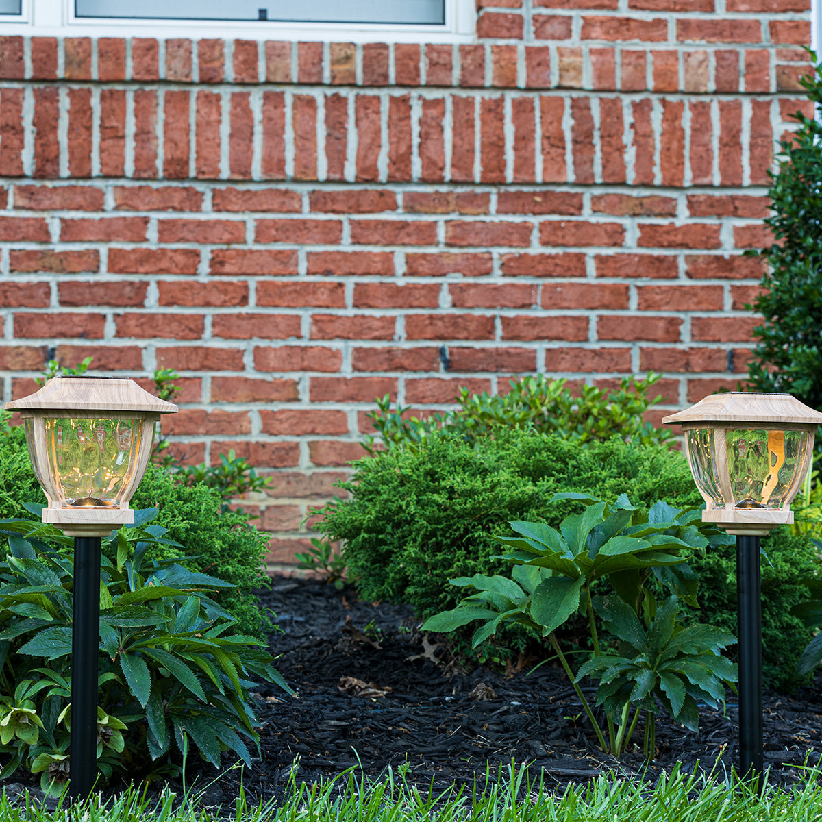 Wave Style Solar Powered Pathway Lights (Set of 2)