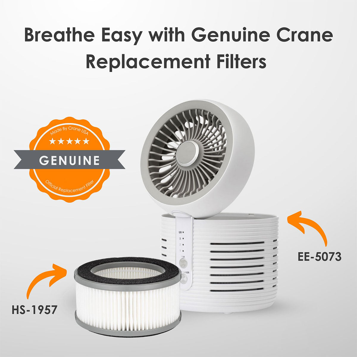 Replacement HEPA Filter for 2 in 1 Desktop Air Purifier & Fan