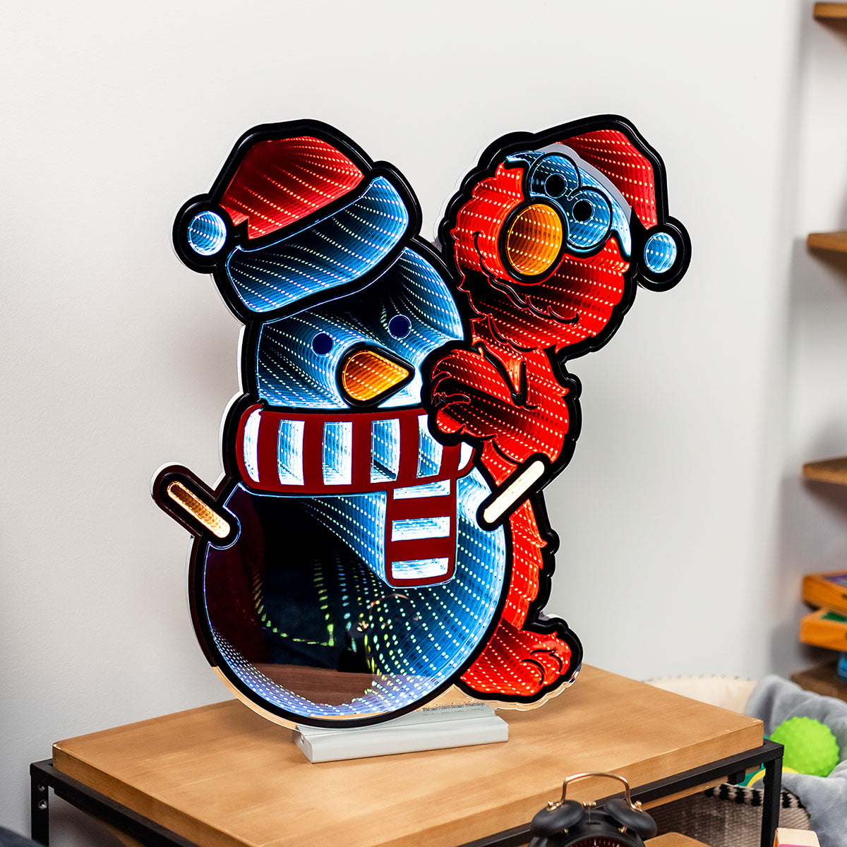 Sesame Street Elmo & Snowman LED Infinity Light