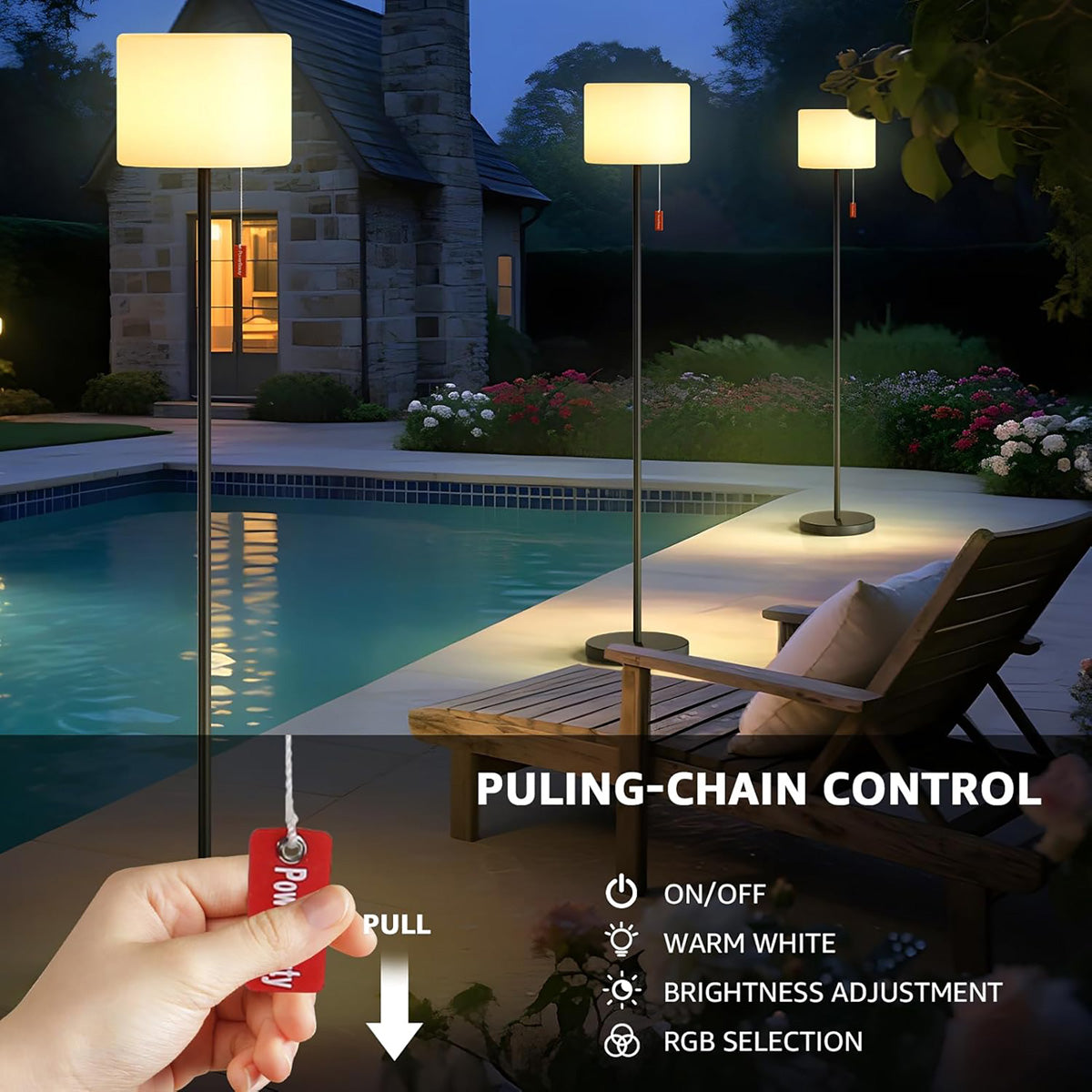Solar Rechargeable LED Outdoor Floor Lamp