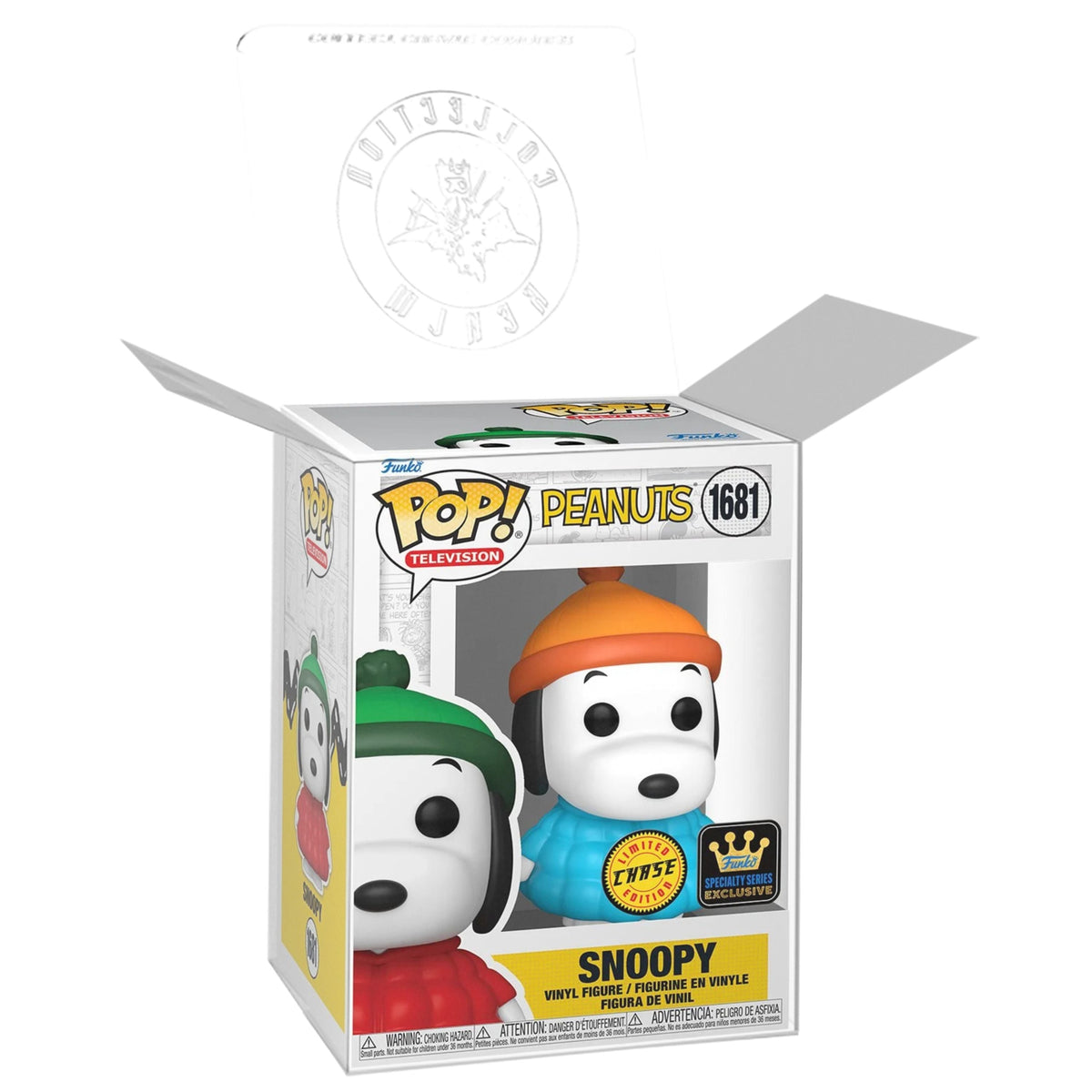 Snoopy in Blue Puffer Coat Funko Pop! Television Peanuts - Approx. 3 3/4" Chase Limited Edition Specialty Series Exclusive Collectible Vinyl Figure #1681 with Display Box Protector Case