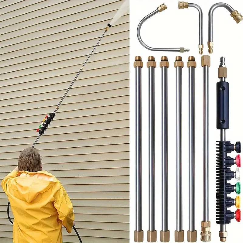 4000 PSI Telescoping High Pressure Washer Wand Set for Gutter, Roof, and Wall Cleaning