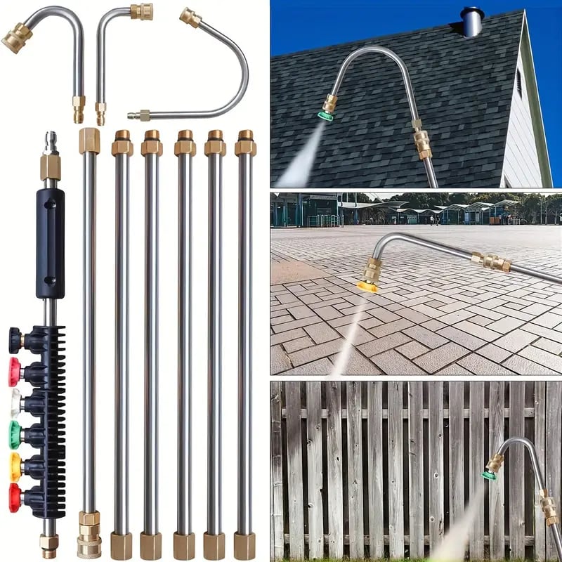 4000 PSI Telescoping High Pressure Washer Wand Set for Gutter, Roof, and Wall Cleaning