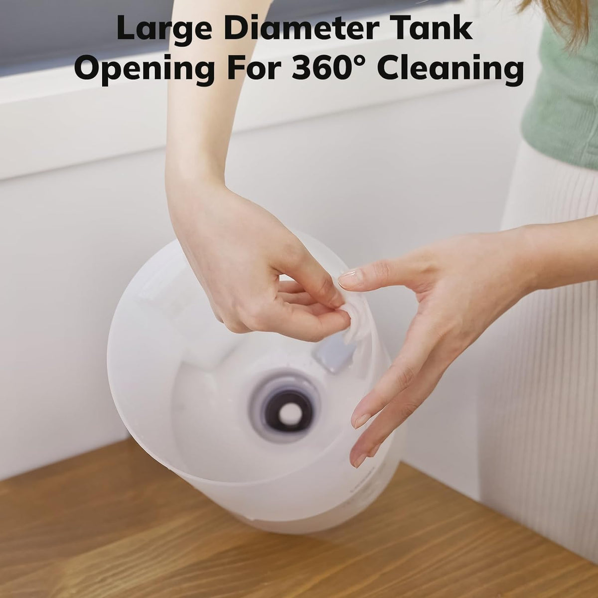 Ultrasonic Cool Mist Humidifier with 24-Hour Runtime and Night Light for Large Rooms