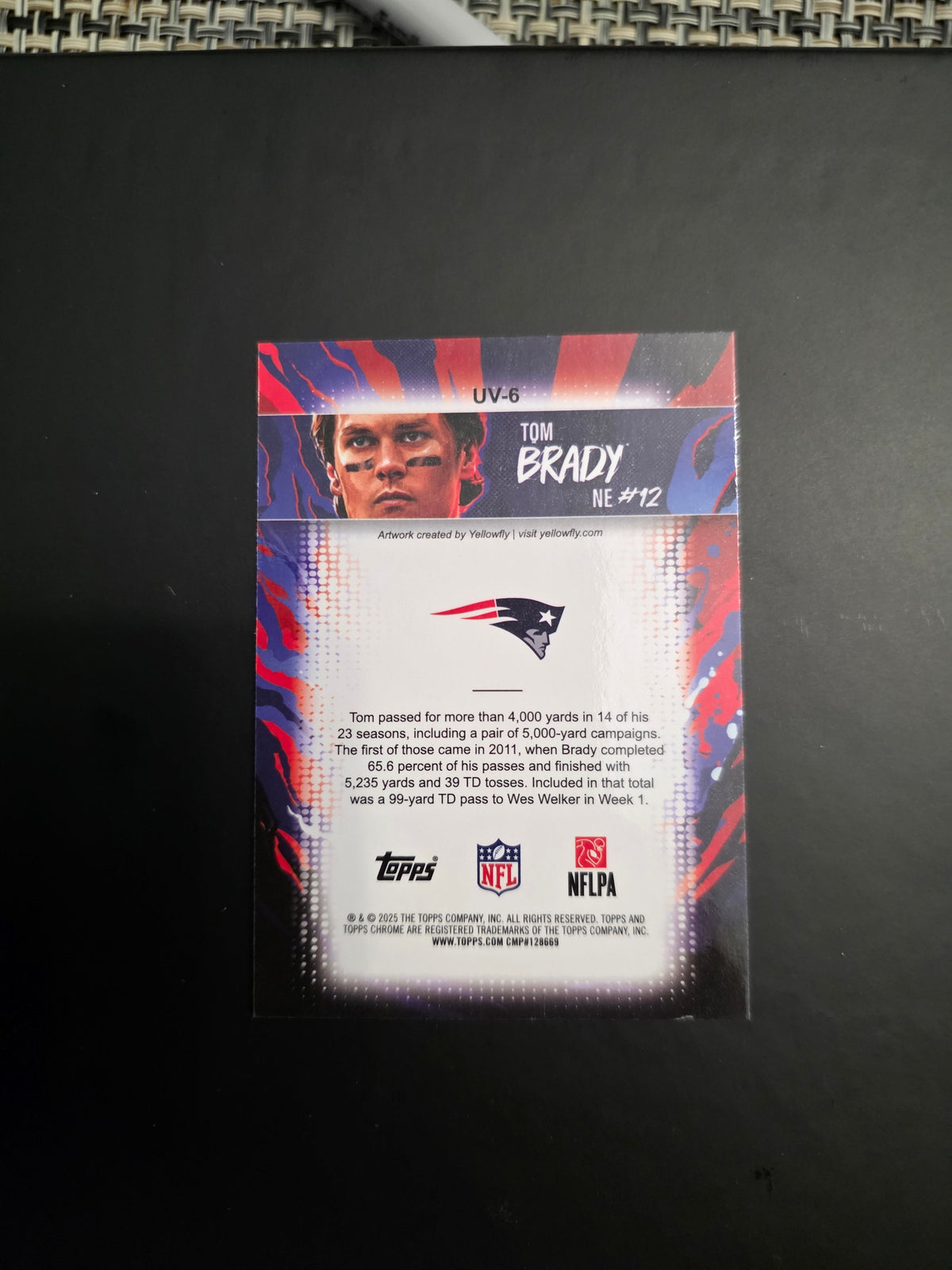 2025 Topps Chrome Football Tom Brady UV-6 Ultra Violet SSP CASE HIT RARE