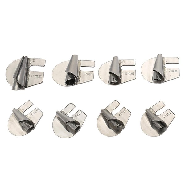 Rolled Hem Presser Foot with Stainless Steel Curl and Multiple Sizes