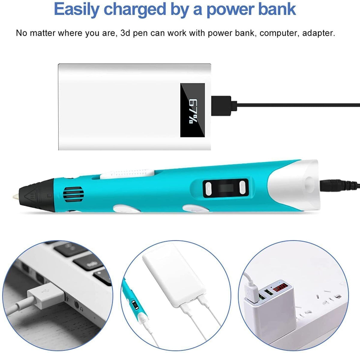 3D Printing Pen with Variable Speed Control and Cooling Safety System