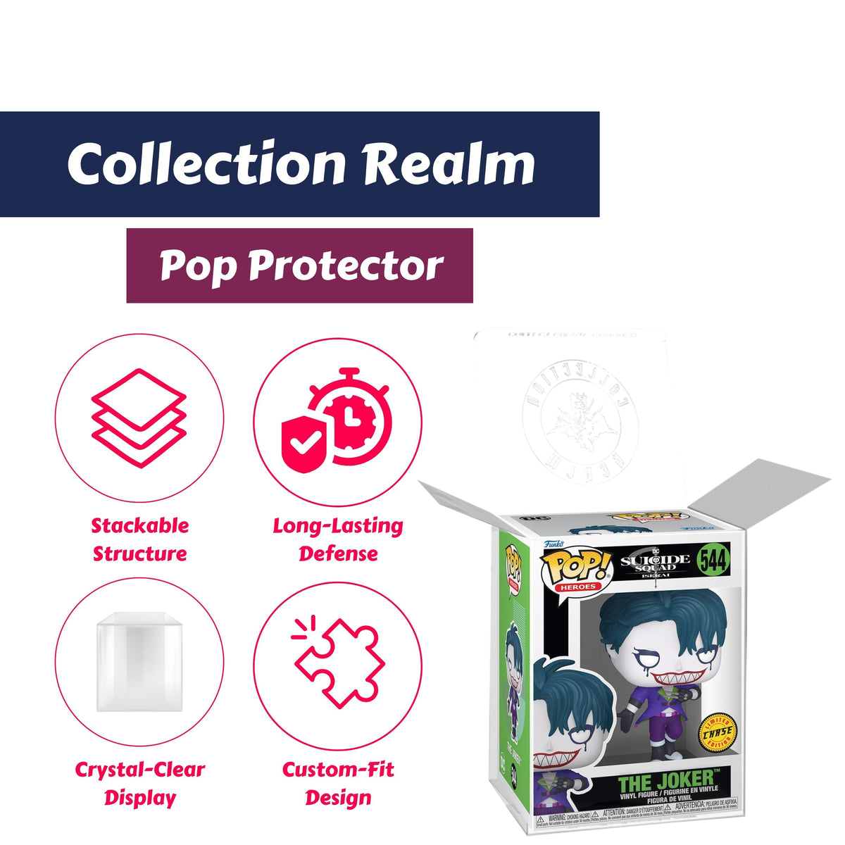 The Joker Funko Pop! Heroes DC Suicide Squad Isekai - Approx. 4 1/2" Chase Limited Edition Collectible Vinyl Figure #544 with Display Box Protector Case