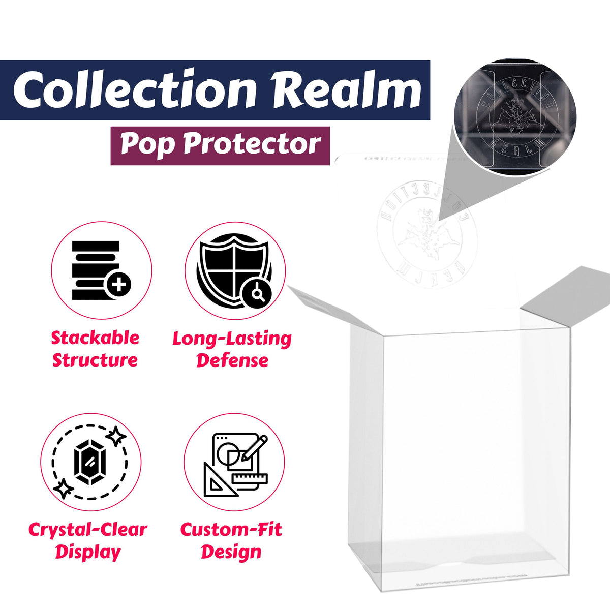 10-Pack Crystal Clear Vinyl Figure Protectors Compatible with 4-Inch Collectibles – Heavy-Duty Display Cases with 0.5mm Thickness for Water, Dust & UV Protection