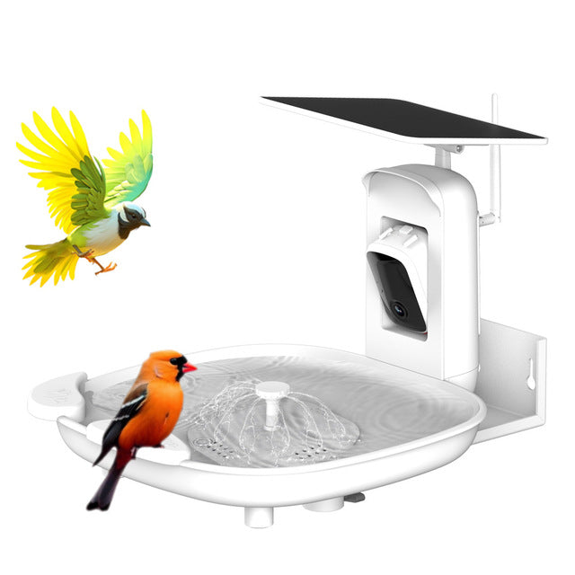 Smart Bird Bath with Camera, 2K HD, Solar Fountain