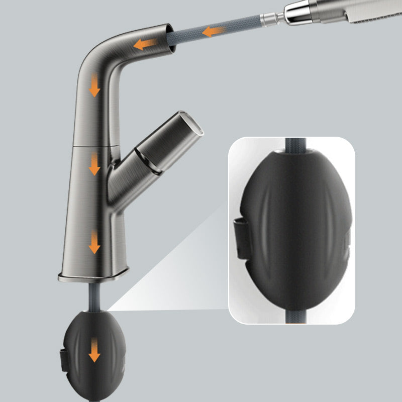 Single-Hole Basin Tap With Pull-Out Spray Head