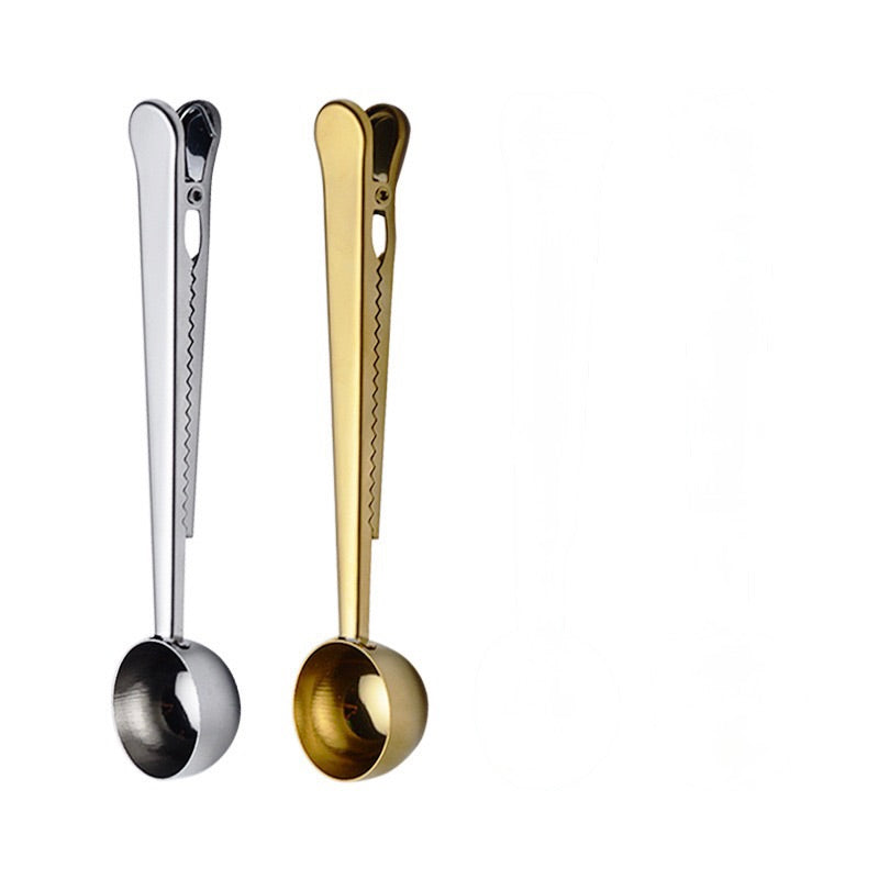 Tea Scoop with Built-In Bag Clip and One Teaspoon Measure, Stainless Steel