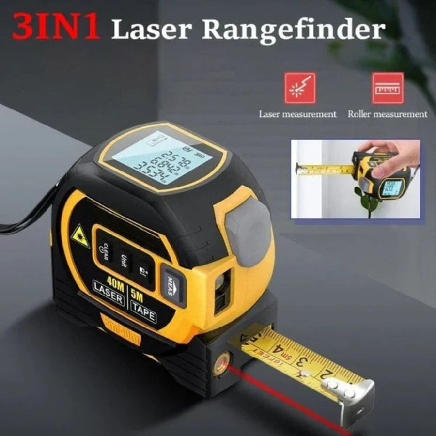 3-In-1 Infrared Laser Measuring Tape with Digital Display