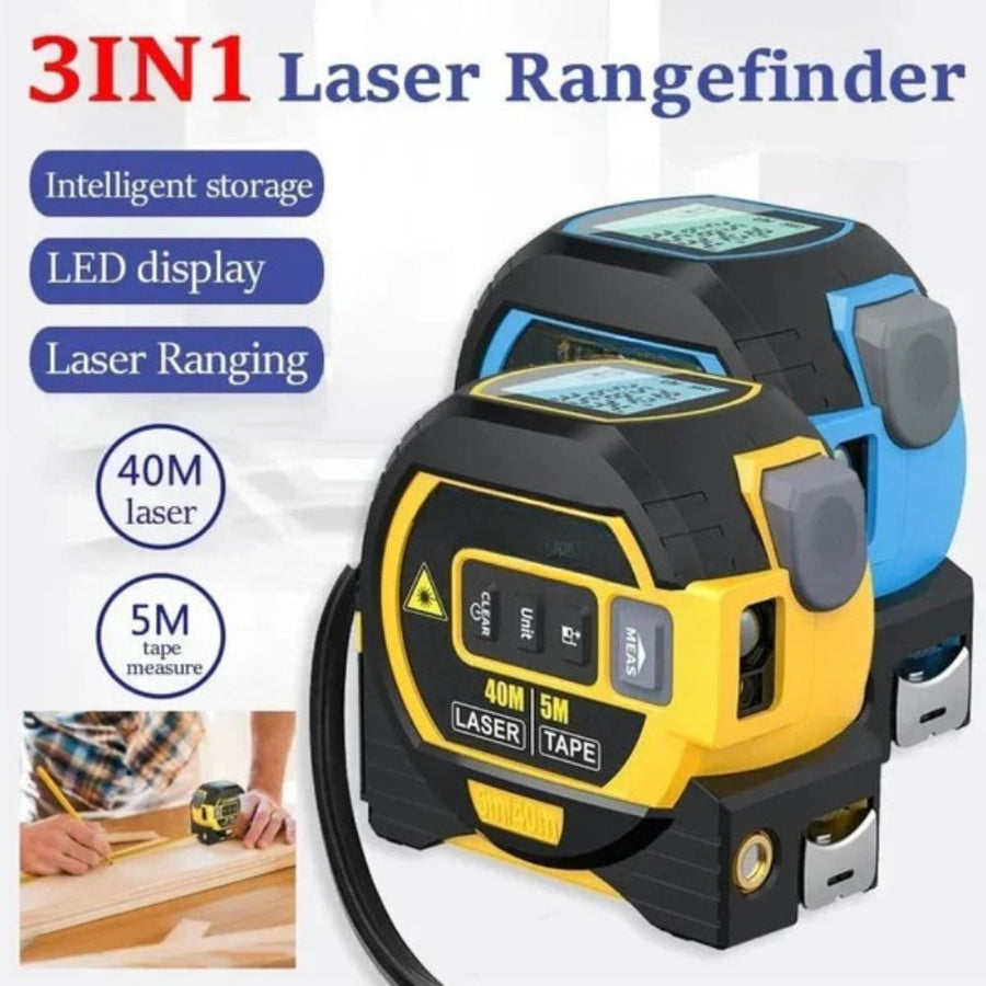 3-In-1 Infrared Laser Measuring Tape with Digital Display